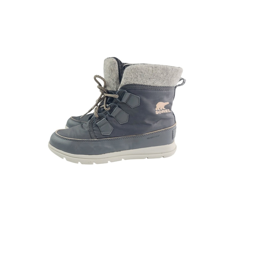 Sorel,‎ Leather, Fabric Casual, Outdoor Winter Boots, Women Size 7.5 Black/Gray